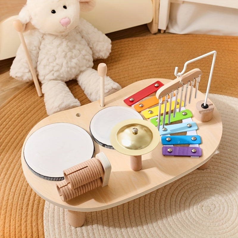 Montessori Music Table – Wooden Instrument Set for Toddlers-Toyfetti