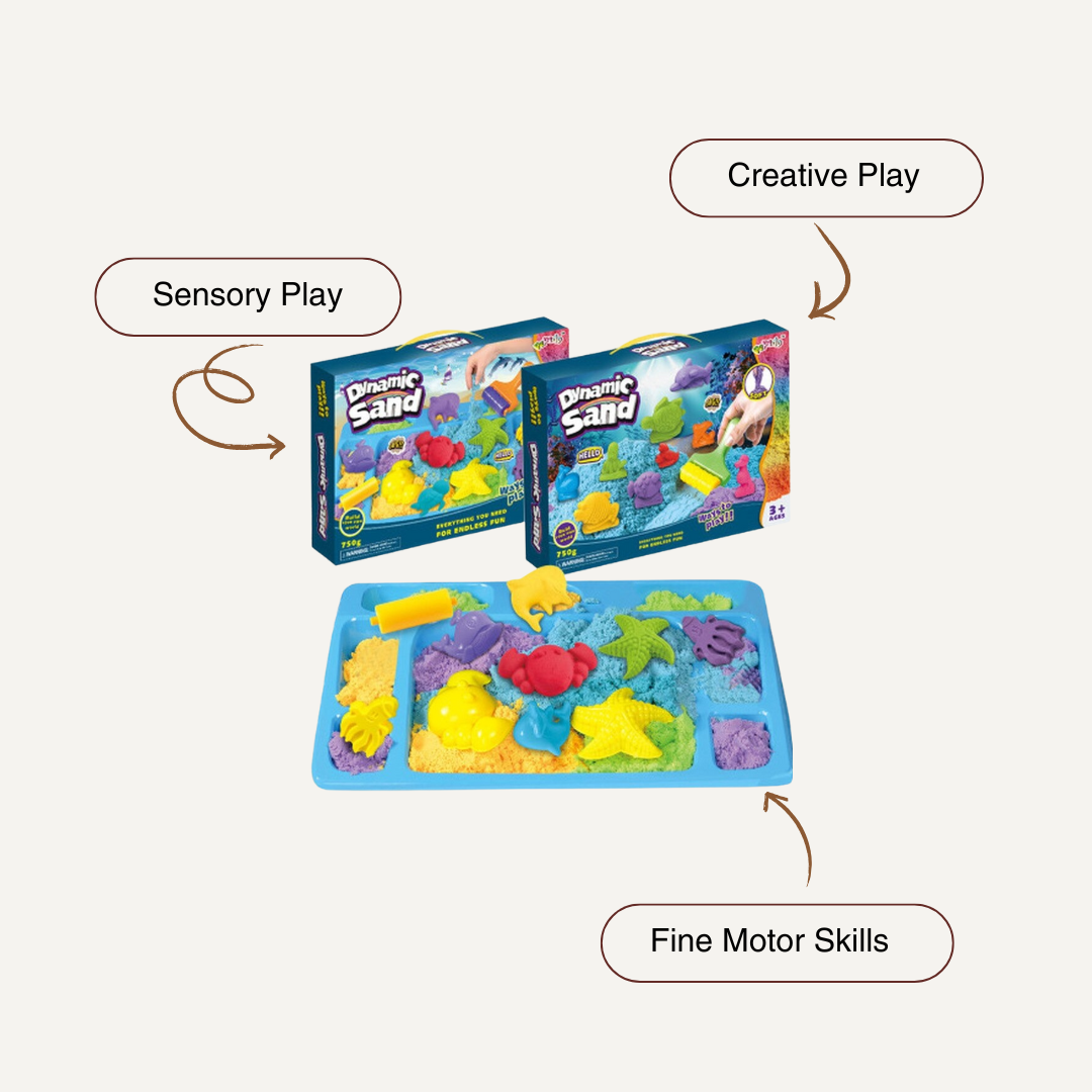Dynamic Sand Play Set – Mess-Free Kinetic Sand with Molds & Play Table