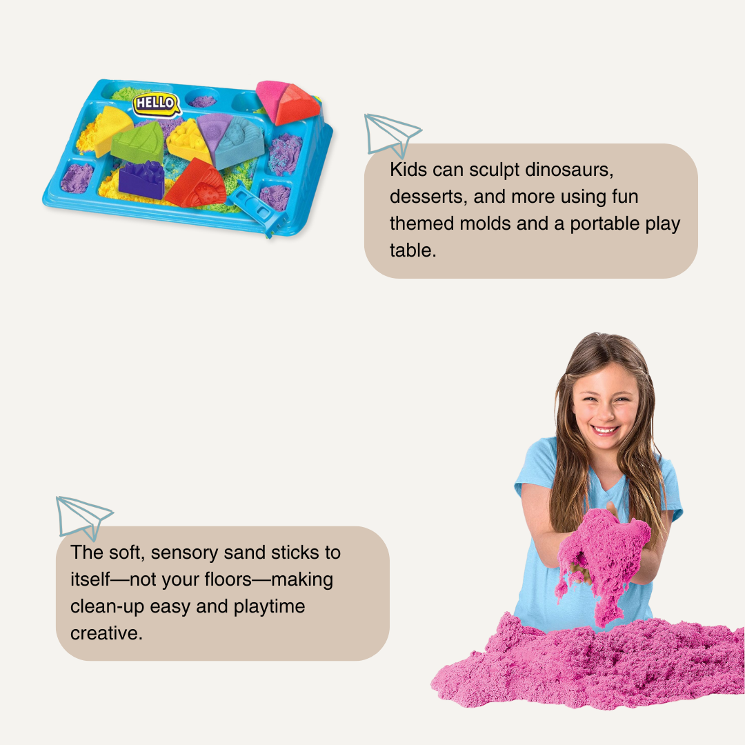 Dynamic Sand Play Set – Mess-Free Kinetic Sand with Molds & Play Table