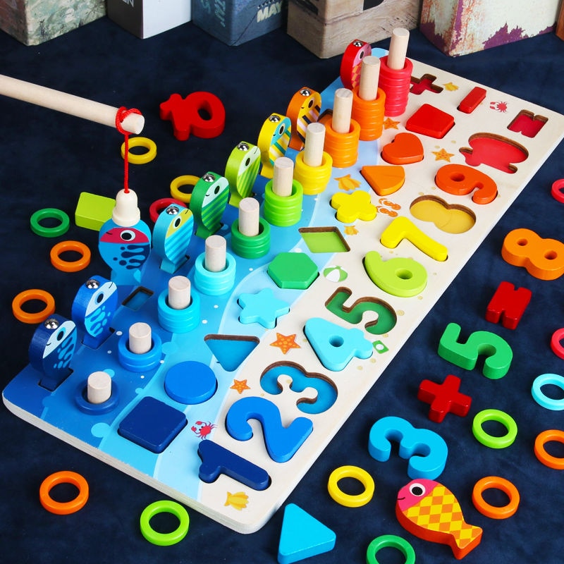Woody – Montessori Wooden Activity Board for Counting, Letters & Shapes