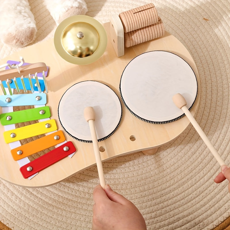 Montessori Music Table – Wooden Instrument Set for Toddlers-Toyfetti