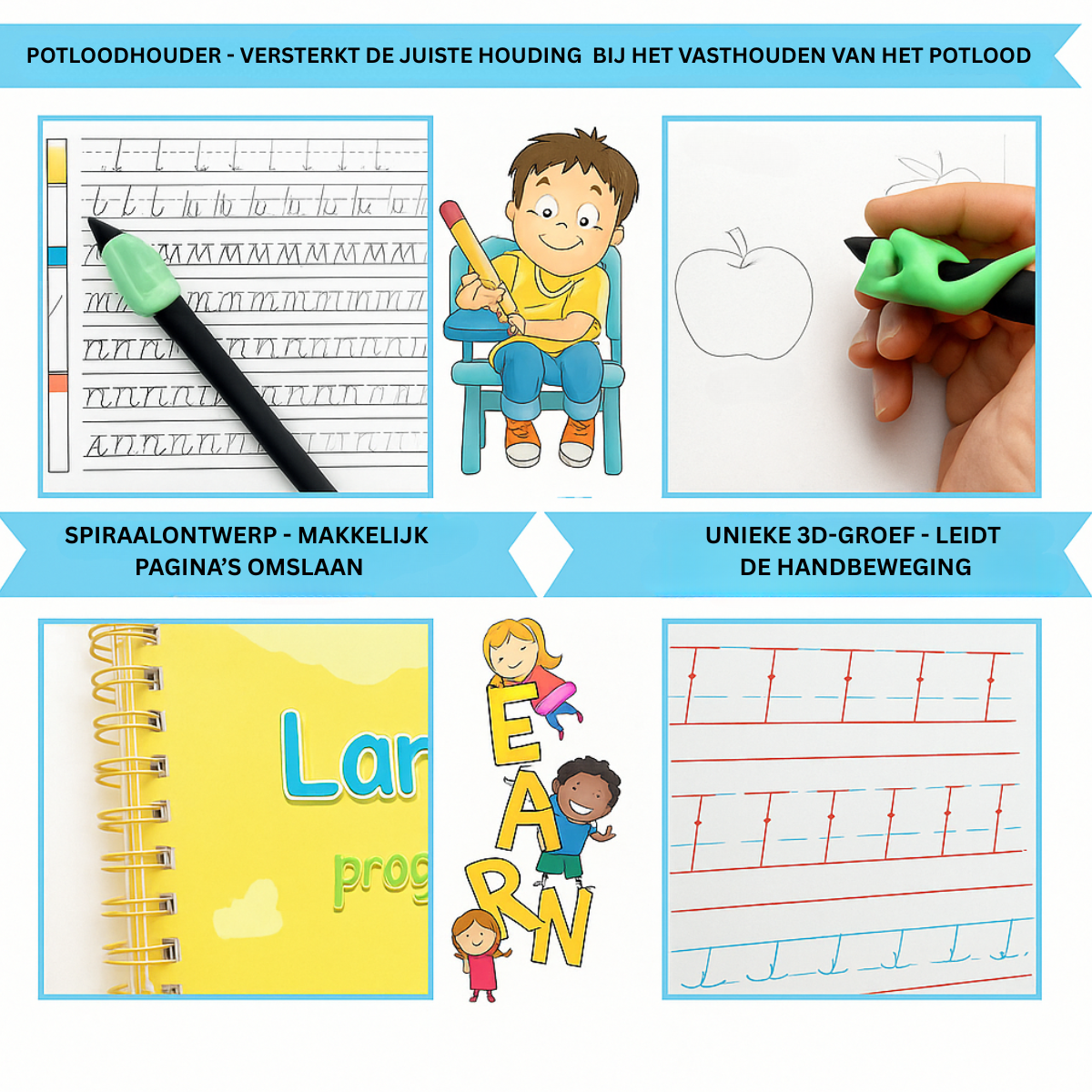 Calligraphy Book™ – Preschool Writing & Motor Skills Training Set (4 Books + Pens)
