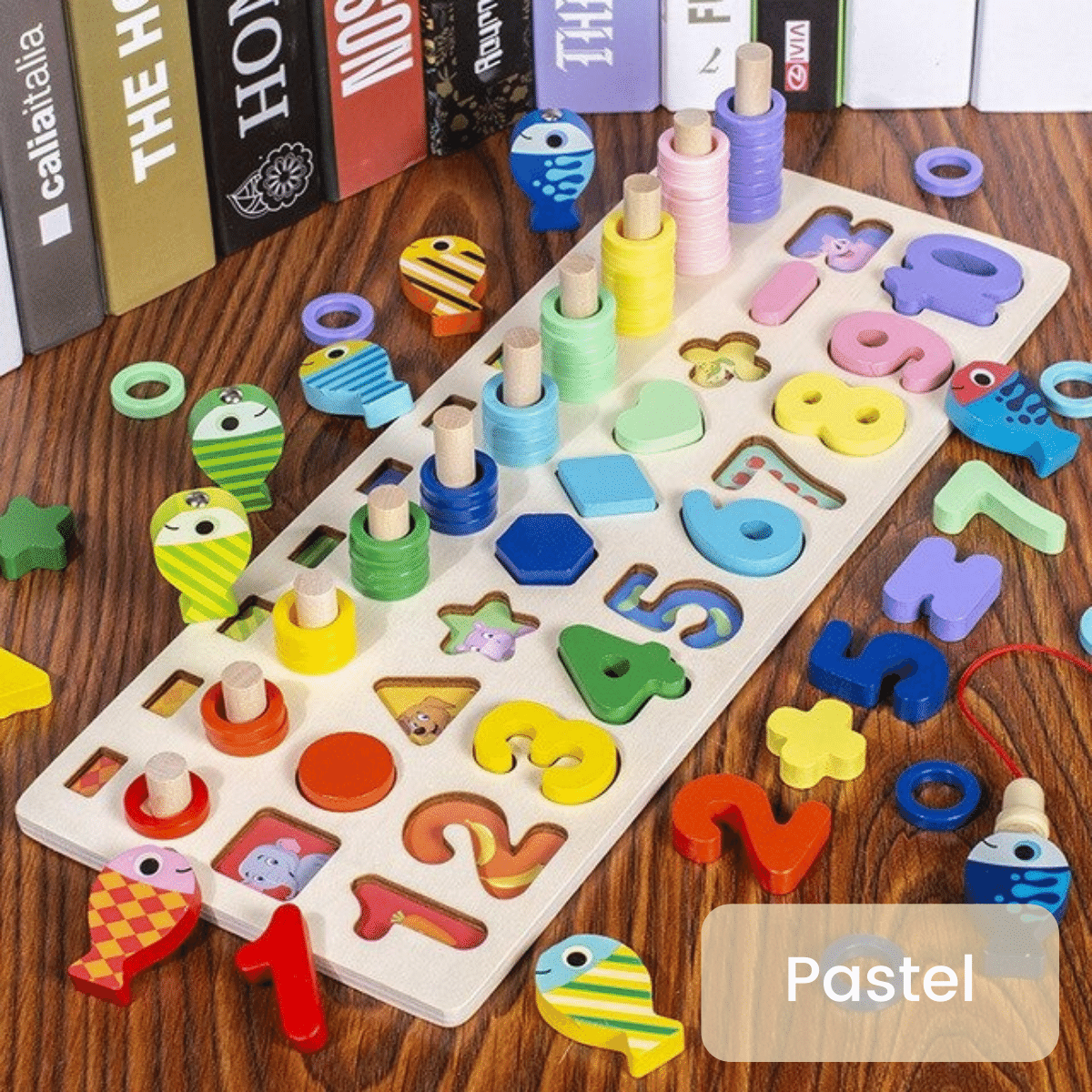 Woody – Montessori Wooden Activity Board for Counting, Letters & Shapes