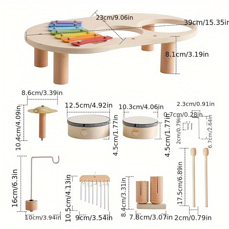 Montessori Music Table – Wooden Instrument Set for Toddlers-Toyfetti