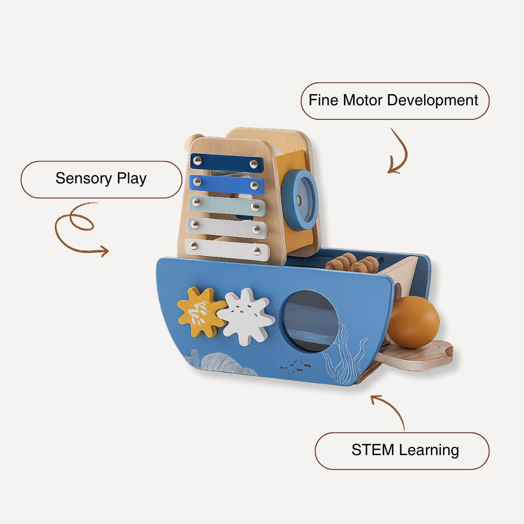 Wooden Pirate Ship Toy – Ocean Adventure Playset