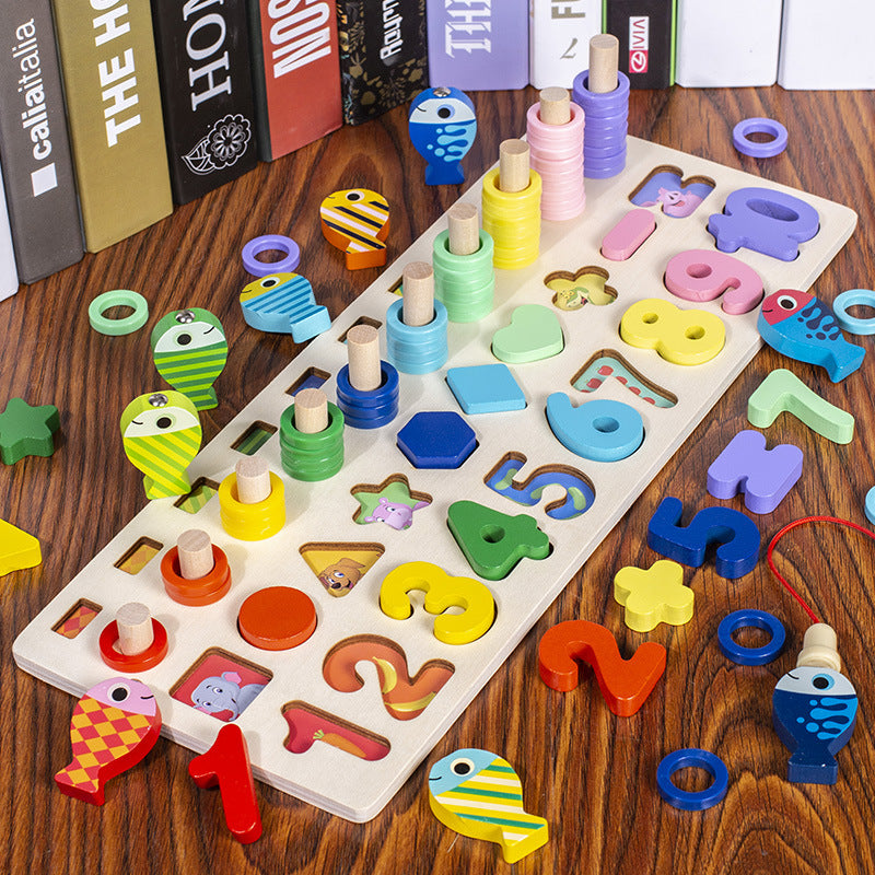 Woody – Montessori Wooden Activity Board for Counting, Letters & Shapes