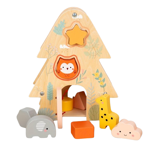 Wooden Tree House Sorter Tree House – Montessori Sorting Toy-Toyfetti