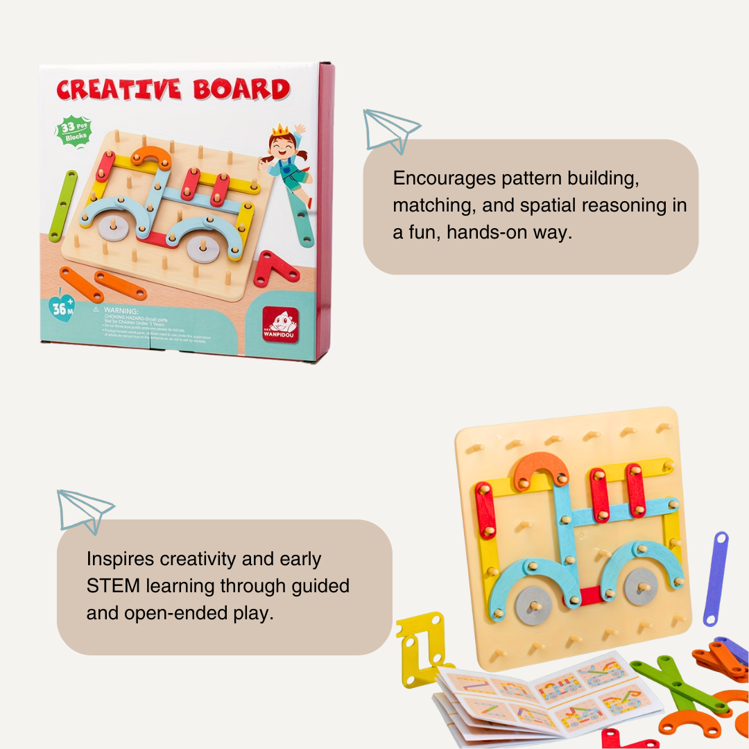 Creative Peg Puzzle – Montessori Wooden Toy for Kids