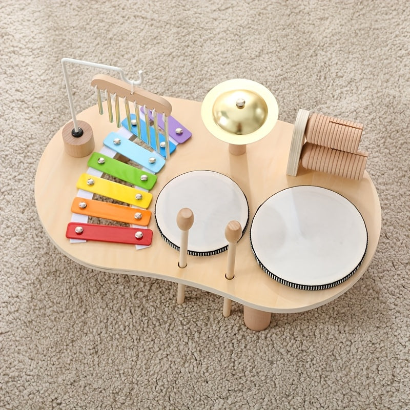 Montessori Music Table – Wooden Instrument Set for Toddlers-Toyfetti