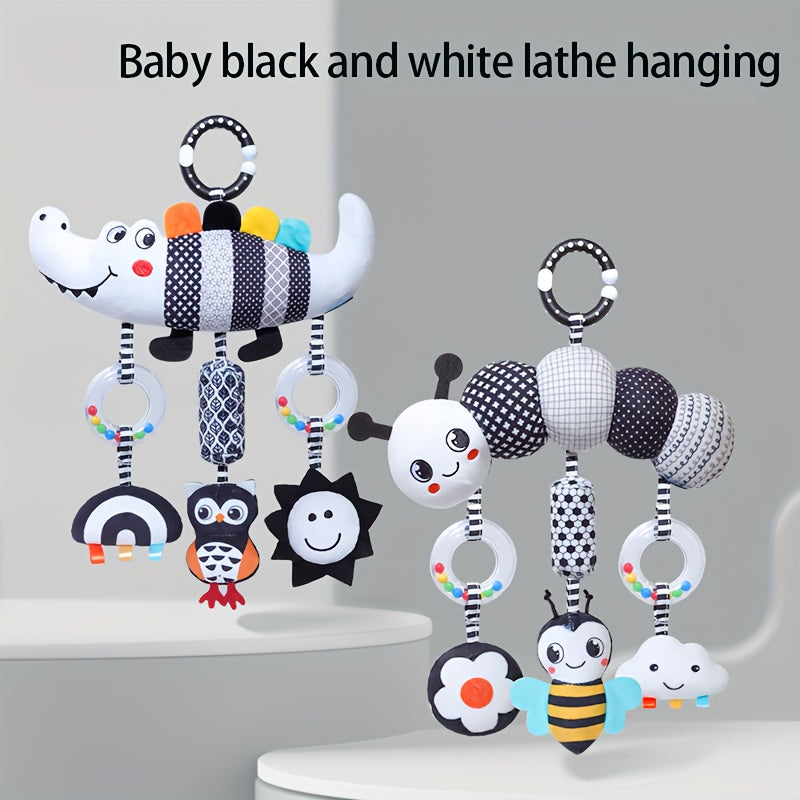 Black & White Sensory Hanging Toy Set – Visual Focus & Fun for Newborns-Toyfetti