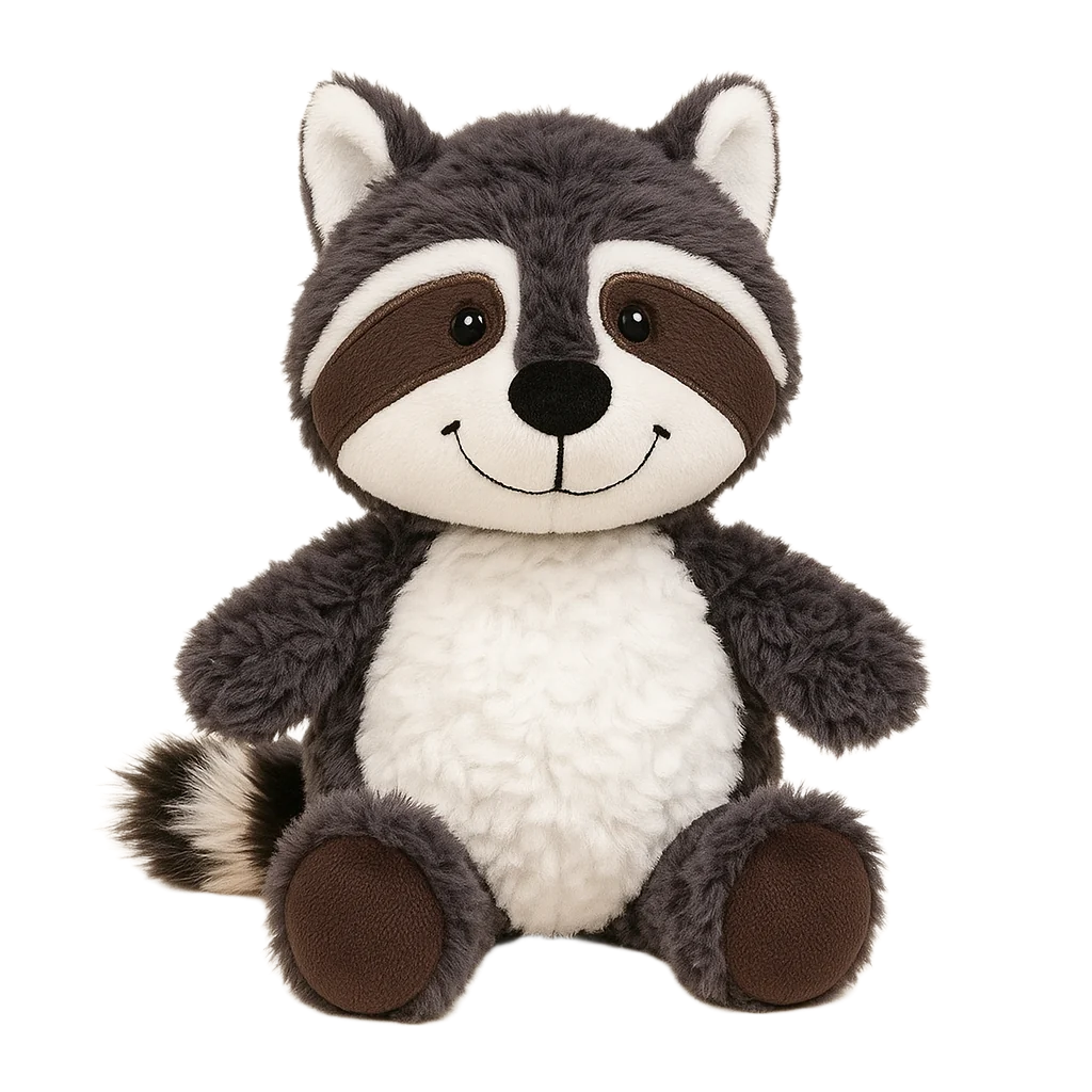 Snuggly Dark Gray Raccoon Plush – Soft Forest Friend-Toyfetti