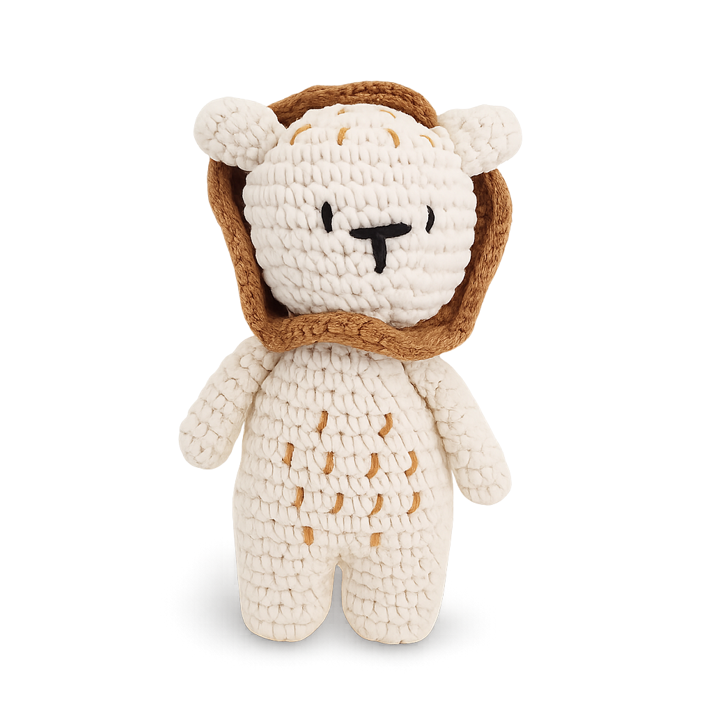 Handmade Crochet Lion Plush – Soft Cotton Safari Friend-Toyfetti