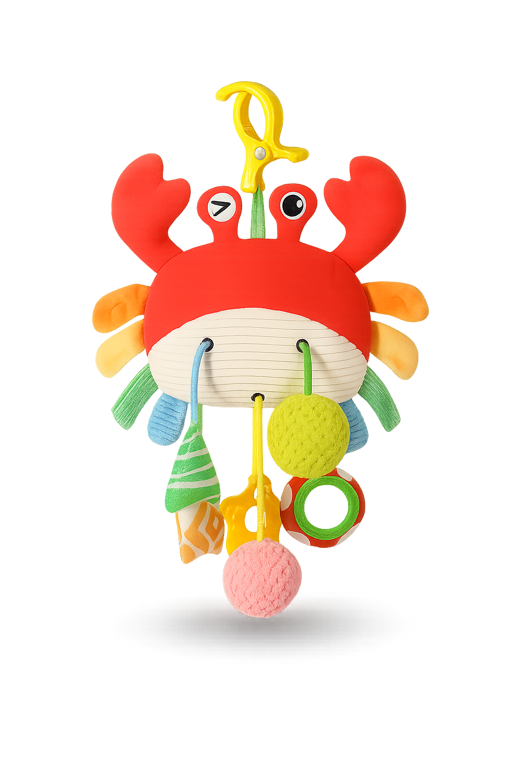 Crabby Clip-On Sensory Toy – Colorful Hanging Baby Activity Plush with Rattles-Toyfetti