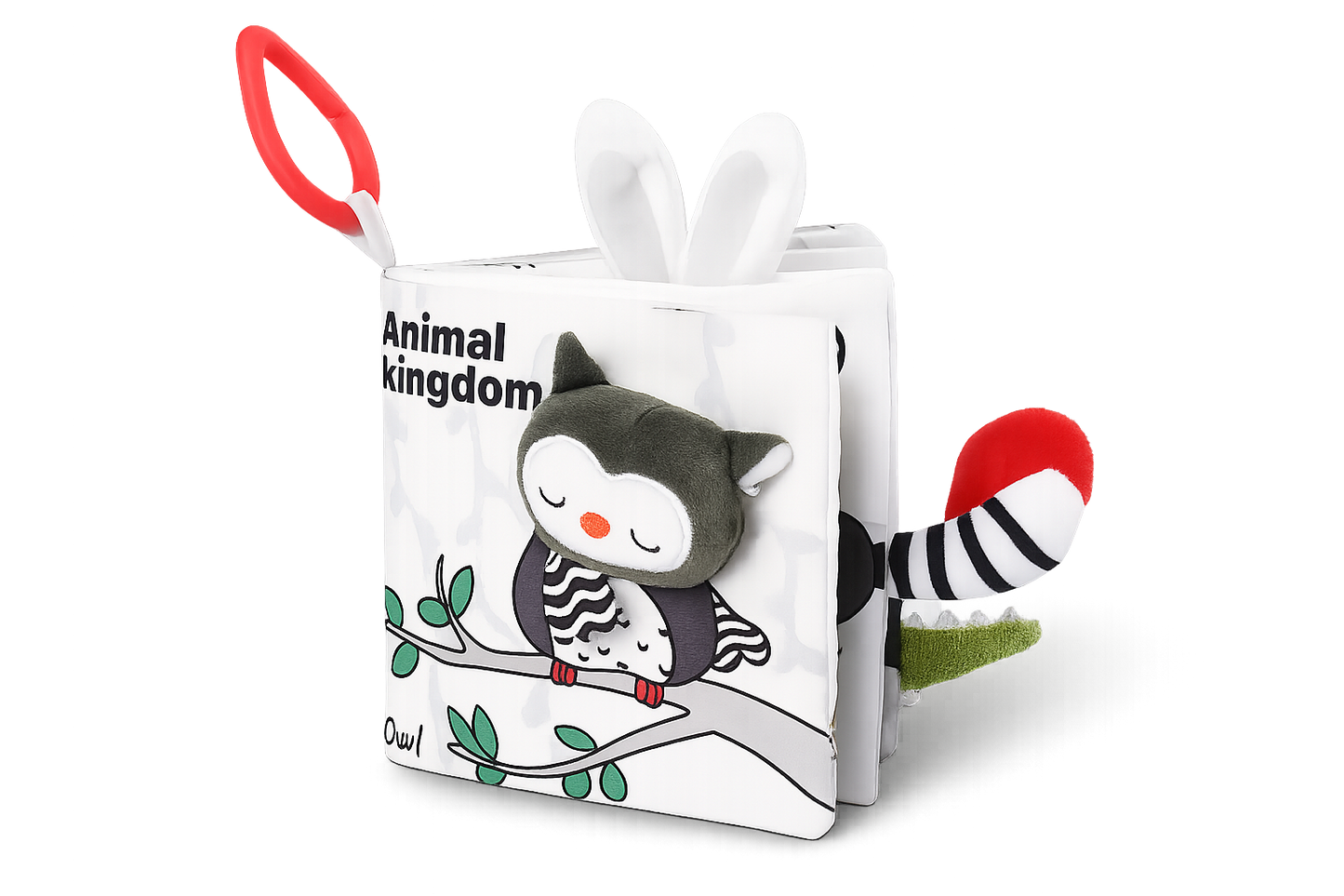 BBSKY Sensory Baby Book – 3D Animal Tails Soft Cloth Book for Touch & Feel-Toyfetti