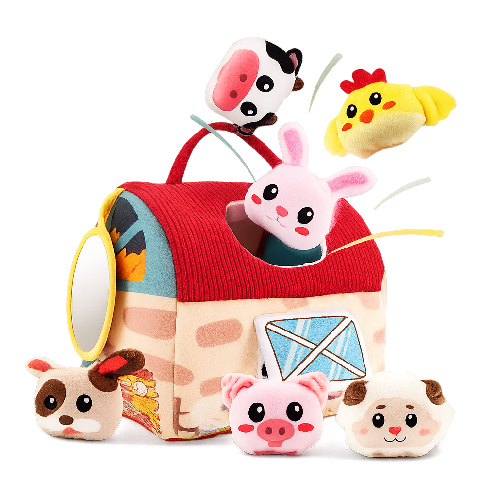 Surprise Farmhouse Sensory Barn – Soft Baby Activity Toy with Crinkle, Rattle & Animal Friends-Toyfetti
