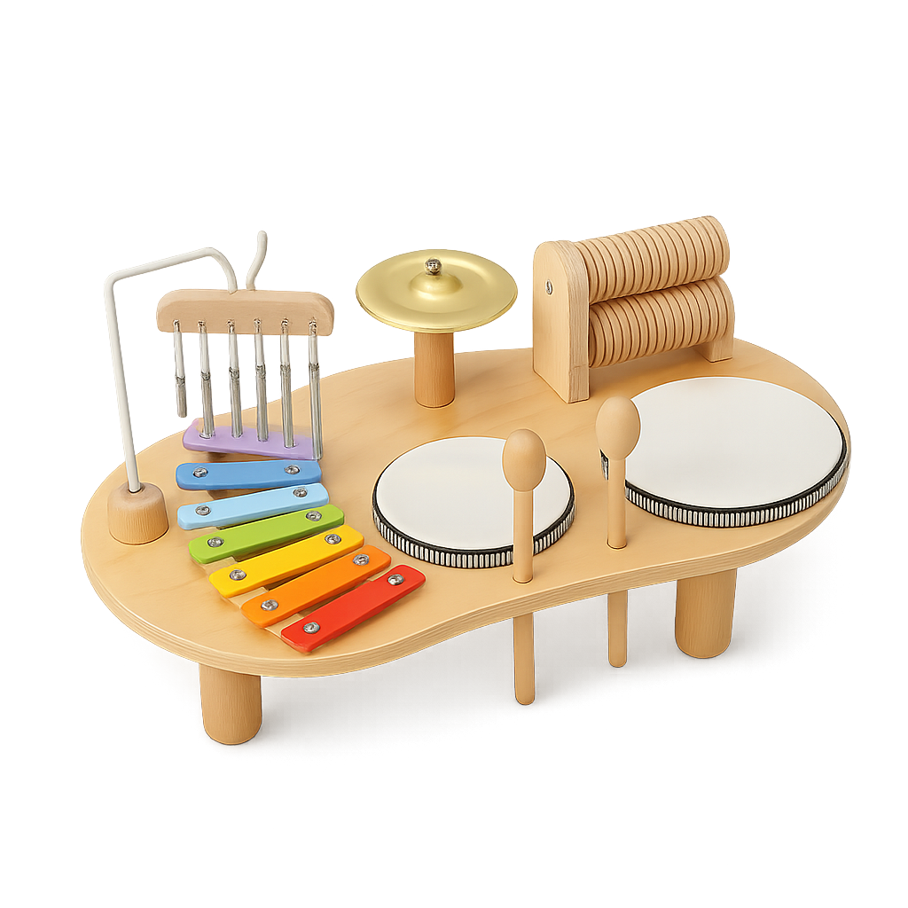 Montessori Music Table – Wooden Instrument Set for Toddlers-Toyfetti