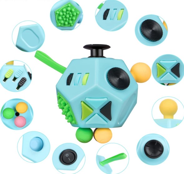 12-Sided Decompression Toy– Stress-Relief Cube for Kids & Adults-Toyfetti