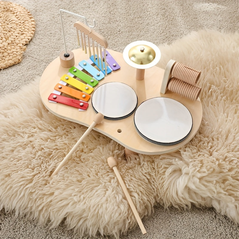 Montessori Music Table – Wooden Instrument Set for Toddlers-Toyfetti