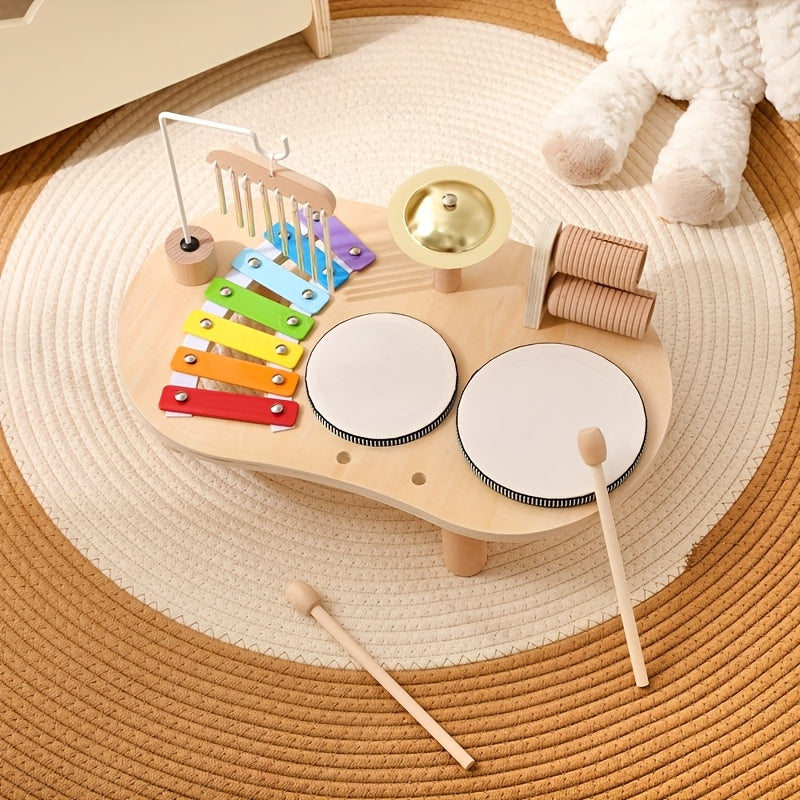 Montessori Music Table – Wooden Instrument Set for Toddlers-Toyfetti