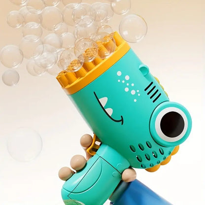 Dinosaur Bubble Launcher Toy — 40-Hole Automatic Bubble Blaster with Easy Trigger 🦕✨