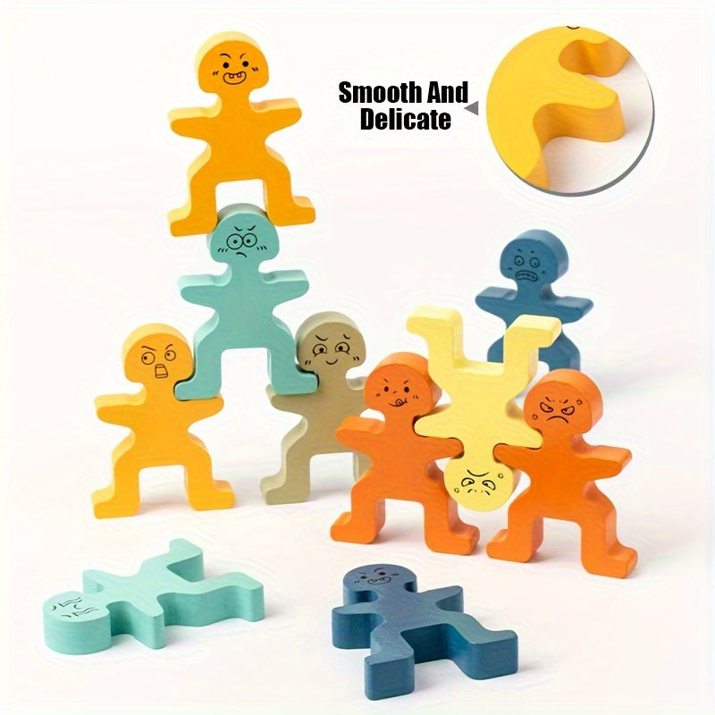 Wooden Stacking Blocks Toy – Balance Game for Kids, Fun & Focus-Building Tabletop Challenge