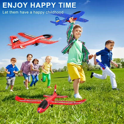 2-Pack Giant Foam Glider Planes — Red & Blue Boomerang Flying Toys for Kids & Adults