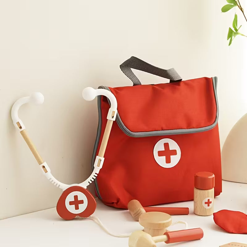 Wooden Doctor Kit – 14-Piece Pretend Medical Playset
