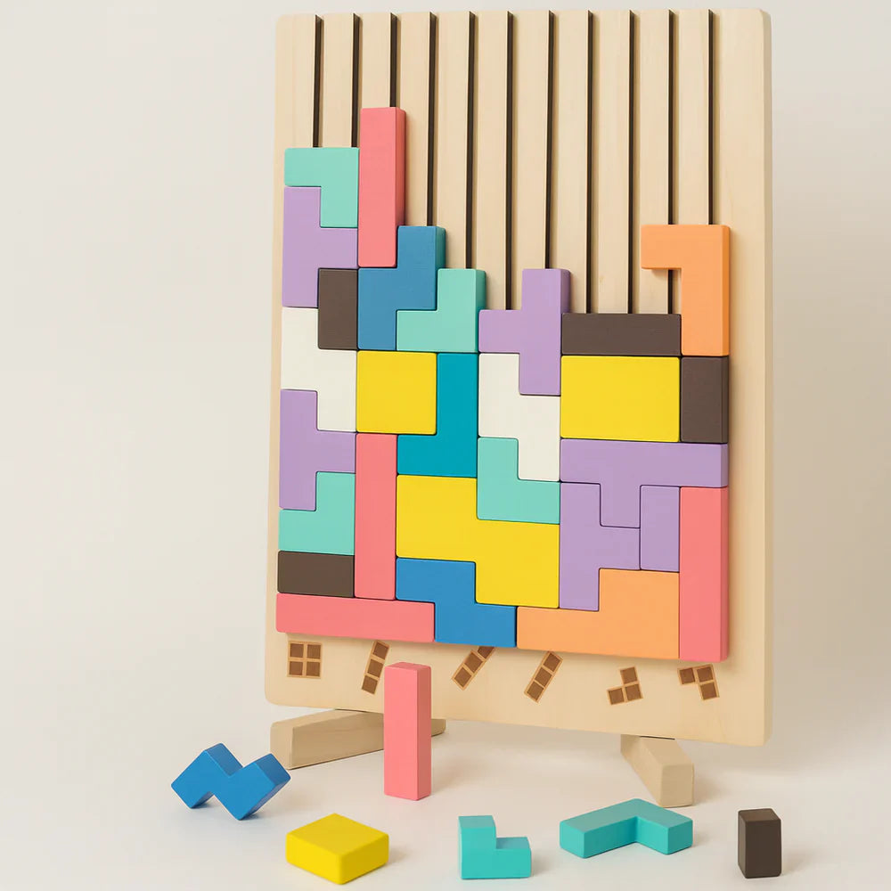 Toddlers Wooden Tetris – Creative Puzzle Play for Curious Minds!