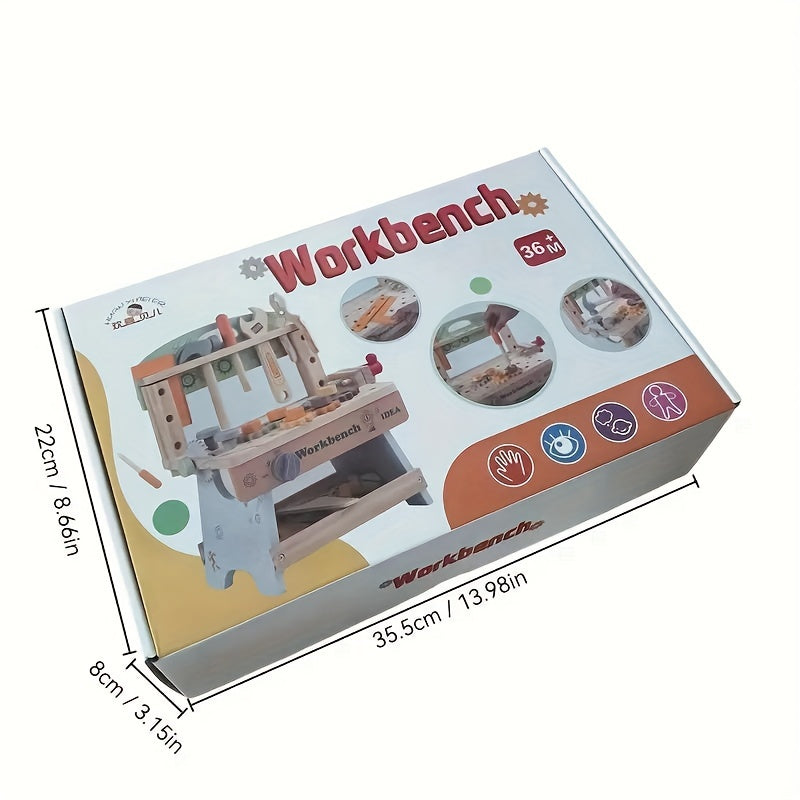 Wooden Tool Workbench – Montessori Construction Set-Toyfetti