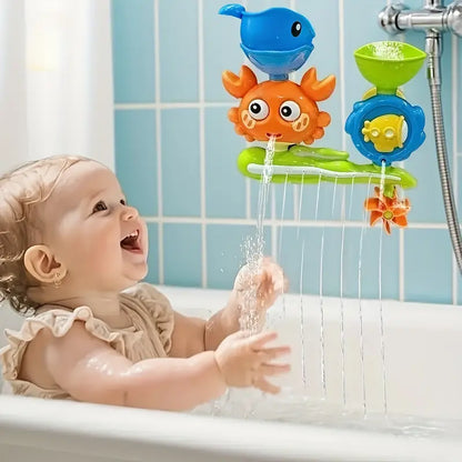 Interactive Suction Cup Bath Toy Set — Crab, Fish & Spinners for Water Play