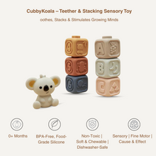CubbyKoala – Soft Silicone Teether & Stacking Toy Set for Babies