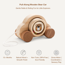 Wooden Pull-Along Bear Car – Montessori Toddler