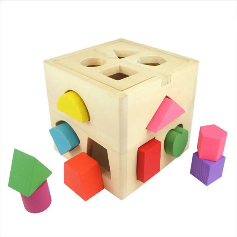 Montessori Shape Sorting Cube – Colorful Wooden Puzzle for Curious Minds