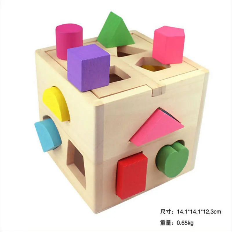 Montessori Shape Sorting Cube – Colorful Wooden Puzzle for Curious Minds