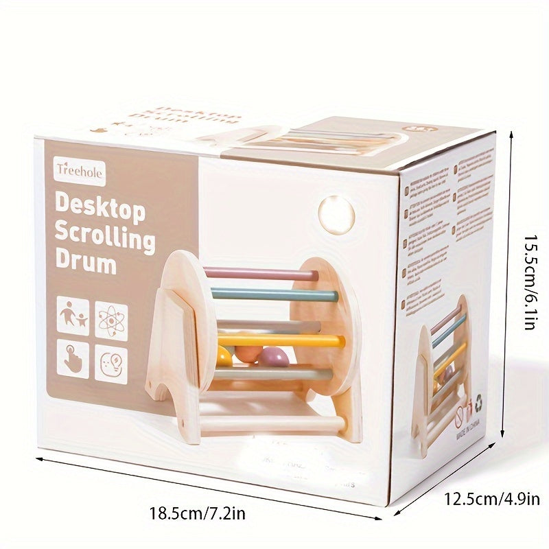 Rolling Wooden Drum Toy – Montessori Sensory Drum-Toyfetti