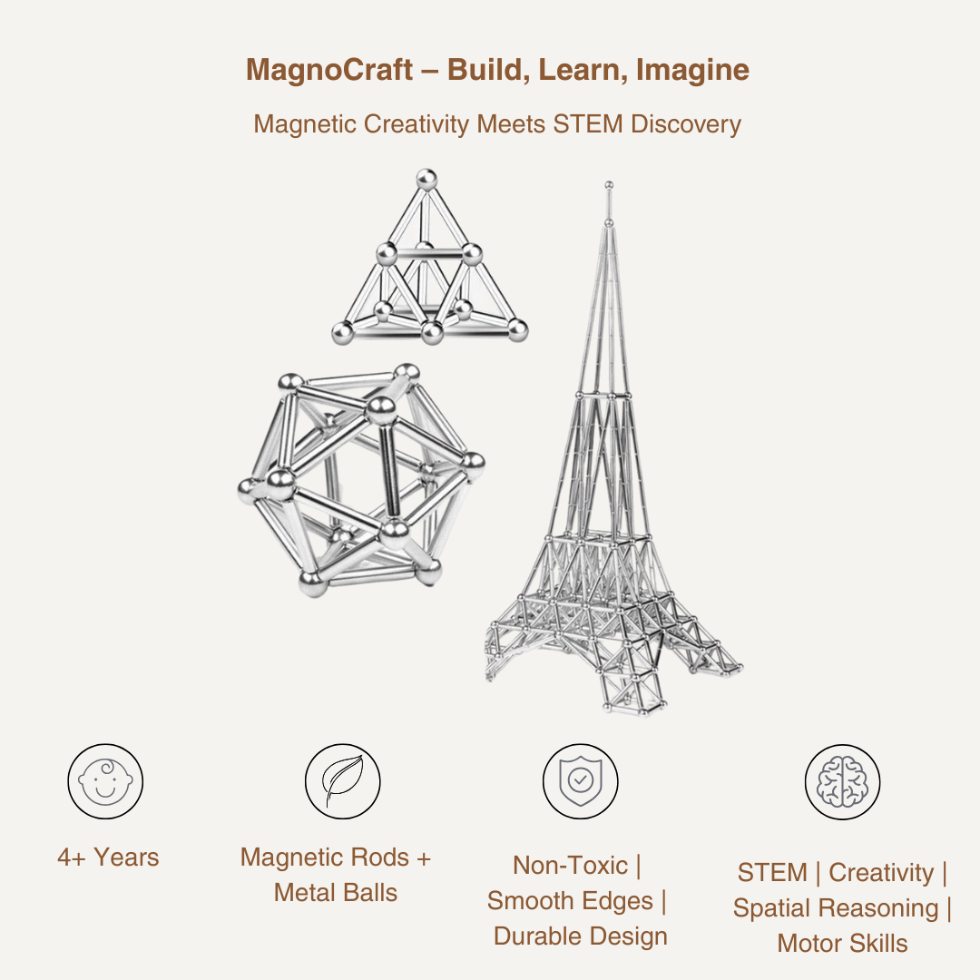 MagnoCraft – Magnetic Building Set for Creative Kids | Boost Focus, Logic & Imagination