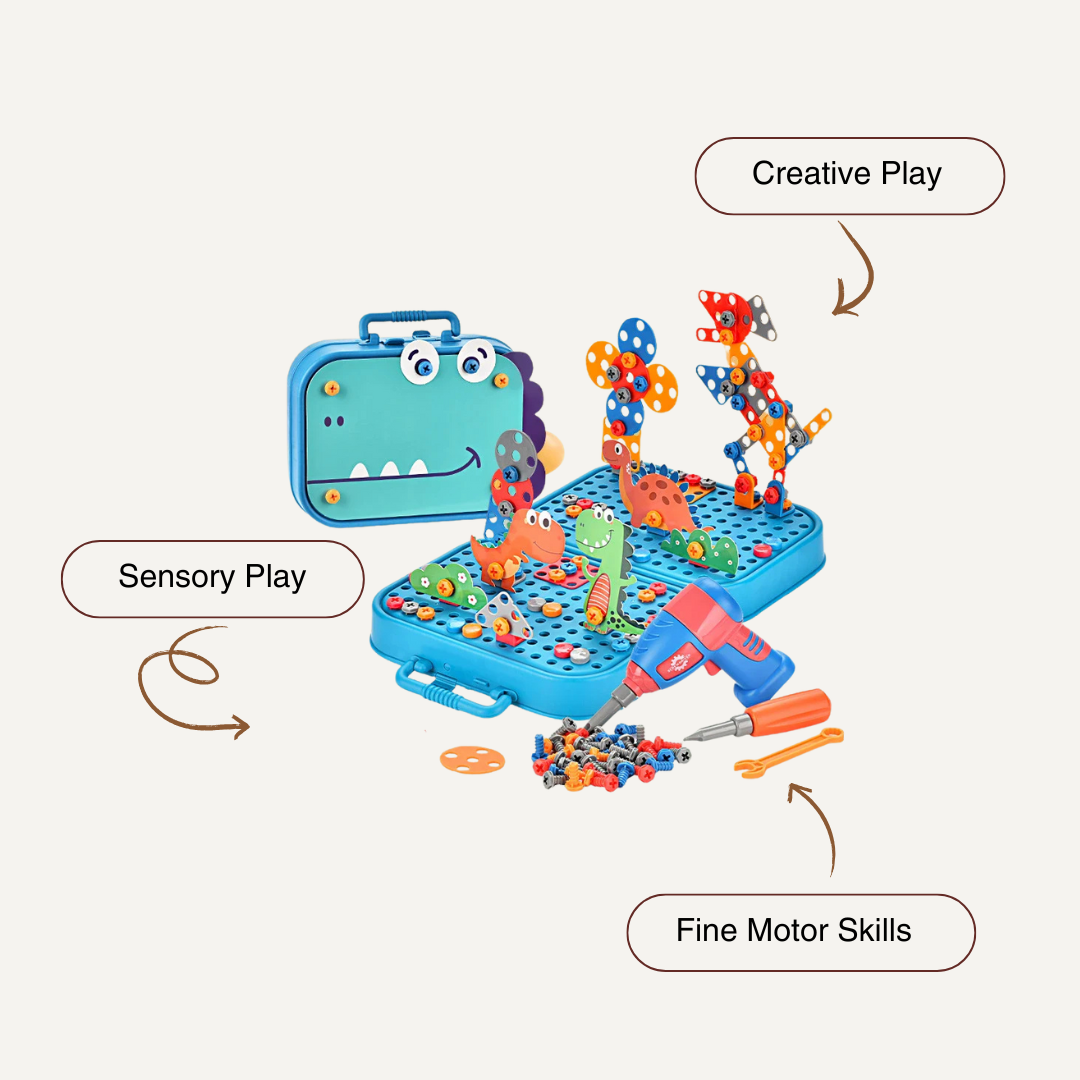 Build & Screw Toolbox – Kids Drill & Design Set | Boost Focus, Creativity & Motor Skills