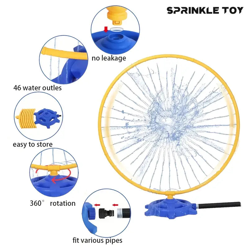 2-in-1 Rotating Water Sprinkler Toy for Kids – Garden Water Play
