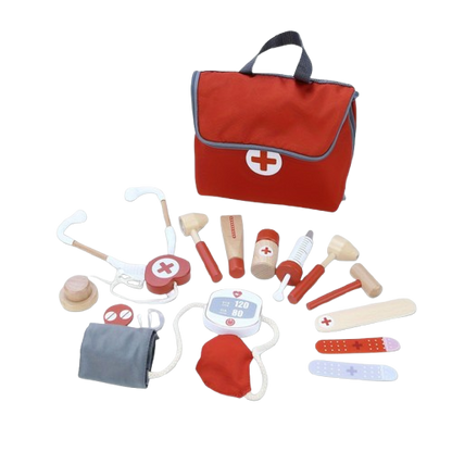 Wooden Doctor Kit – 14-Piece Pretend Medical Playset-Toyfetti