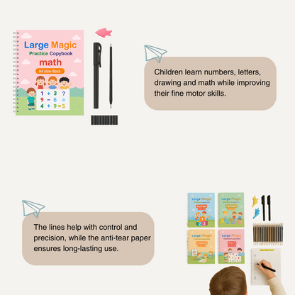 Calligraphy Book™ – Preschool Writing & Motor Skills Training Set (4 Books + Pens)