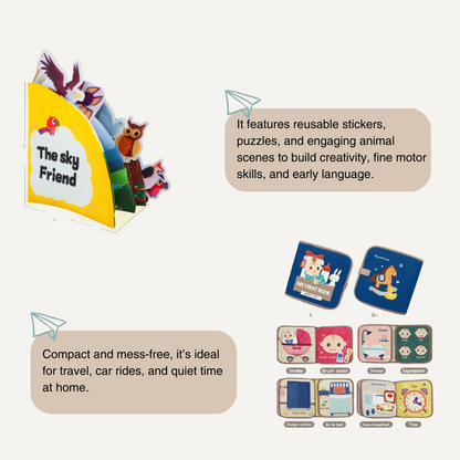 Adventure Busy Book – Reusable Sticker & Activity Book for Kids