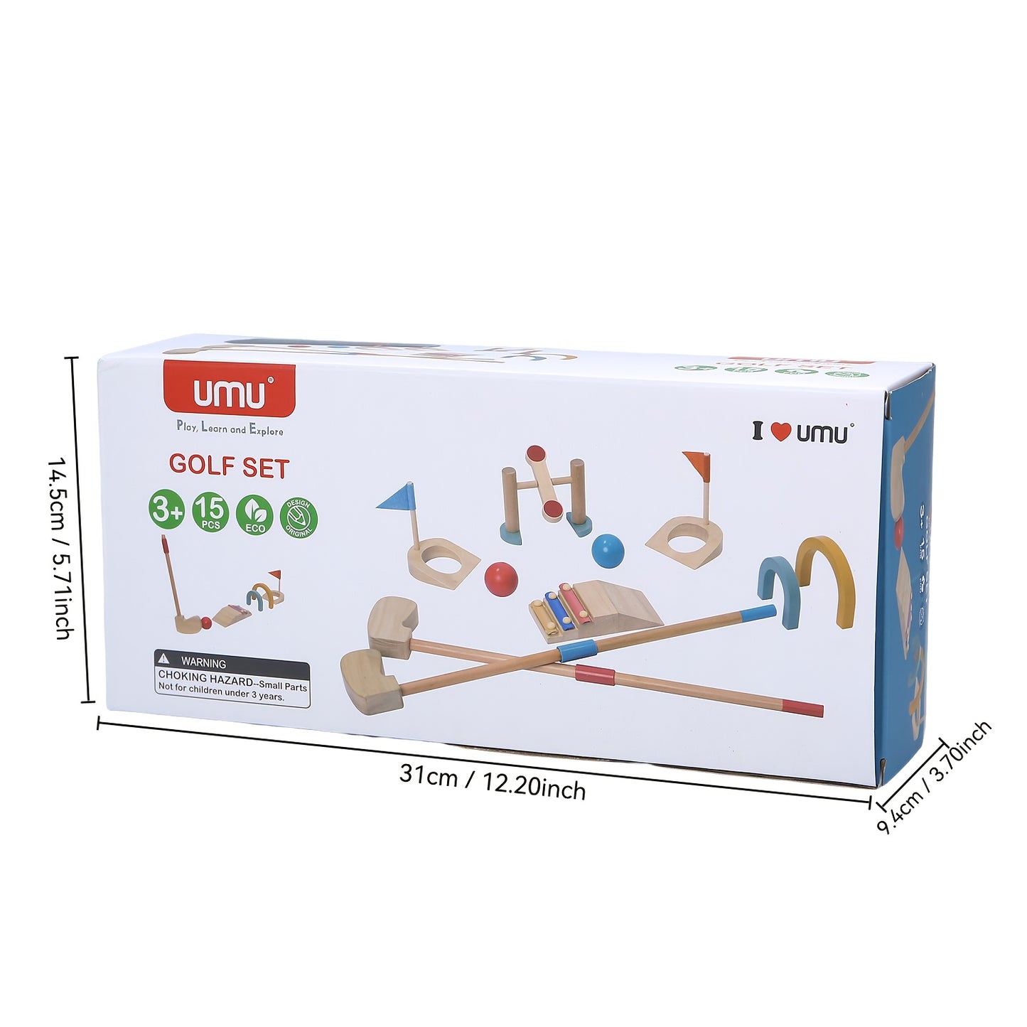 Little Pro Golf Club – 15-Piece Wooden Golf Set for Kids-Toyfetti