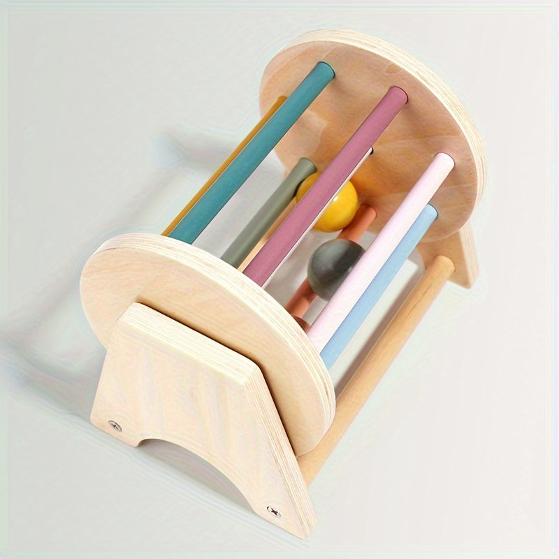 Rolling Wooden Drum Toy – Montessori Sensory Drum-Toyfetti