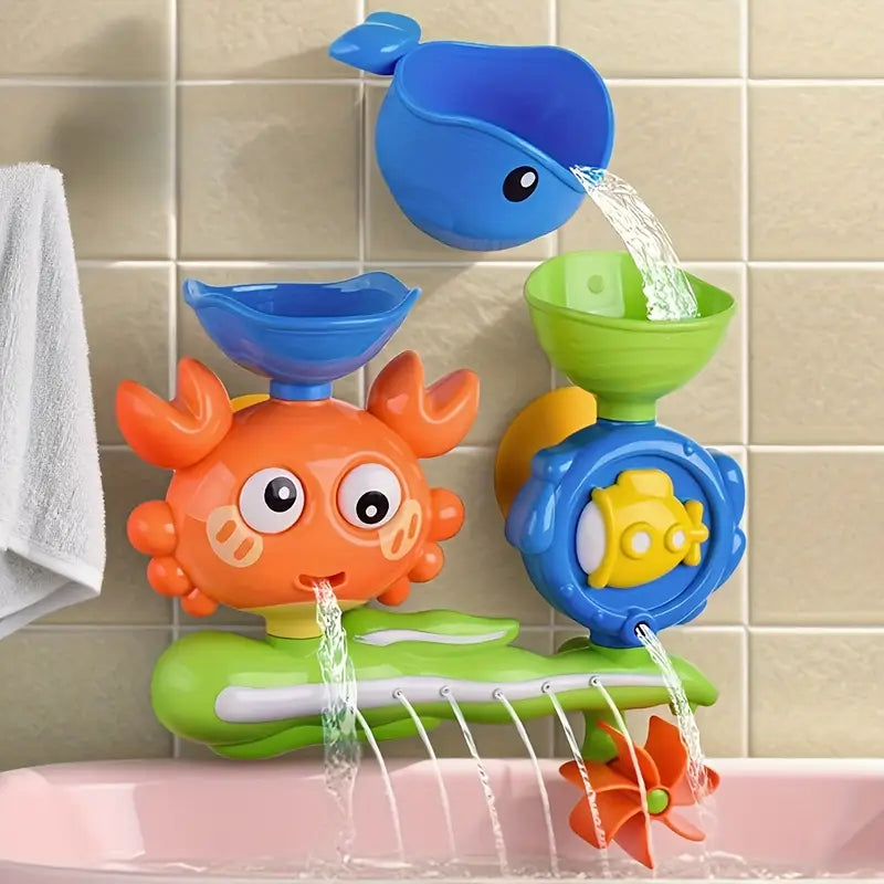 Interactive Suction Cup Bath Toy Set — Crab, Fish & Spinners for Water Play
