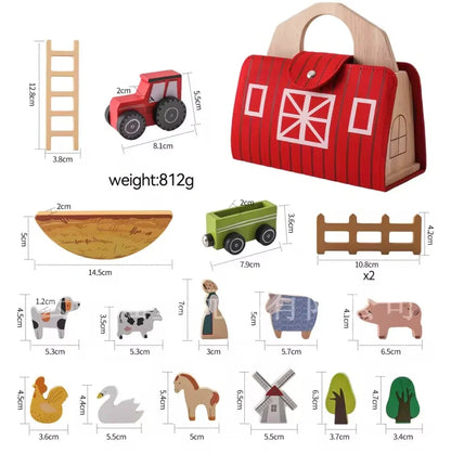 Toddlers Wooden Travel Farm – A Portable Barnyard of Imaginative Play!