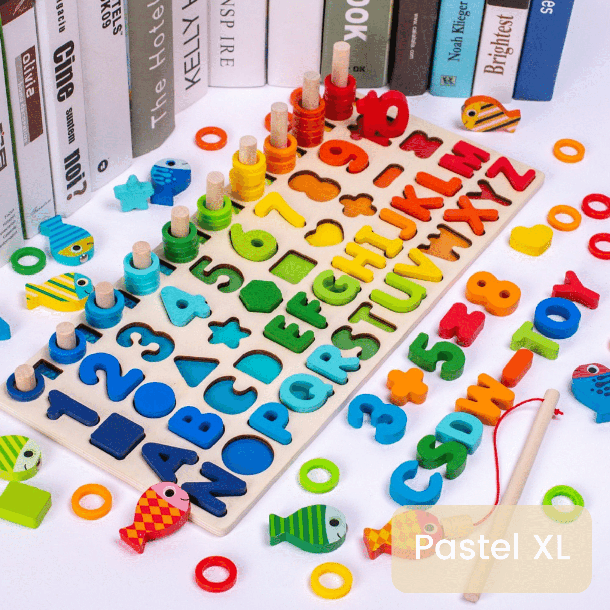 Woody – Montessori Wooden Activity Board for Counting, Letters & Shapes