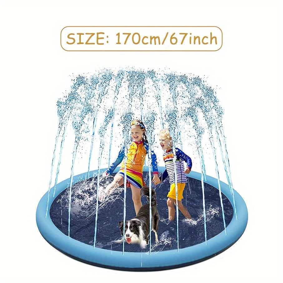 Large 170cm Inflatable Splash Pad – Outdoor Water Fun for Kids & Pets-Toyfetti