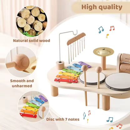 Montessori Music Table – Wooden Instrument Set for Toddlers
