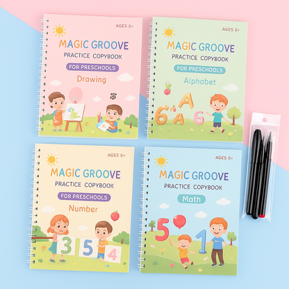 Calligraphy Book™ – Preschool Writing & Motor Skills Training Set (4 Books + Pens)