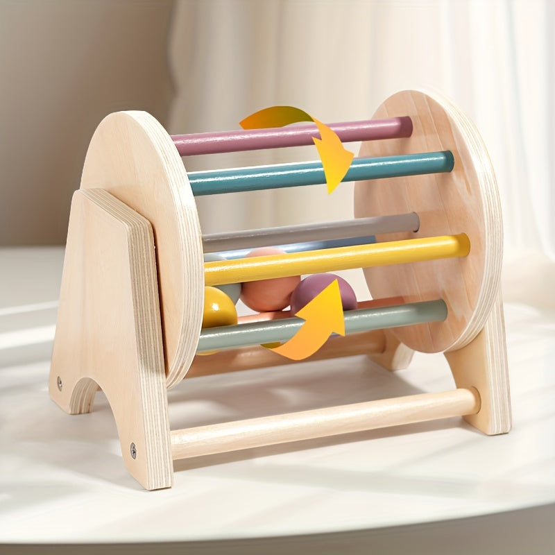 Rolling Wooden Drum Toy – Montessori Sensory Drum-Toyfetti